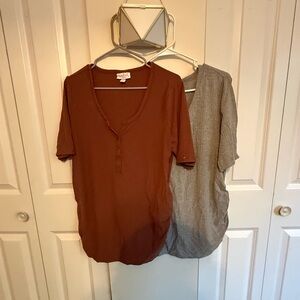 Women's maternity Brown and Gray Tops